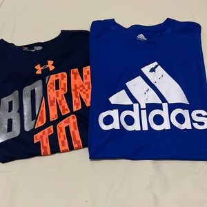 2 shirts, Under Armor Y-L  and Adidas L